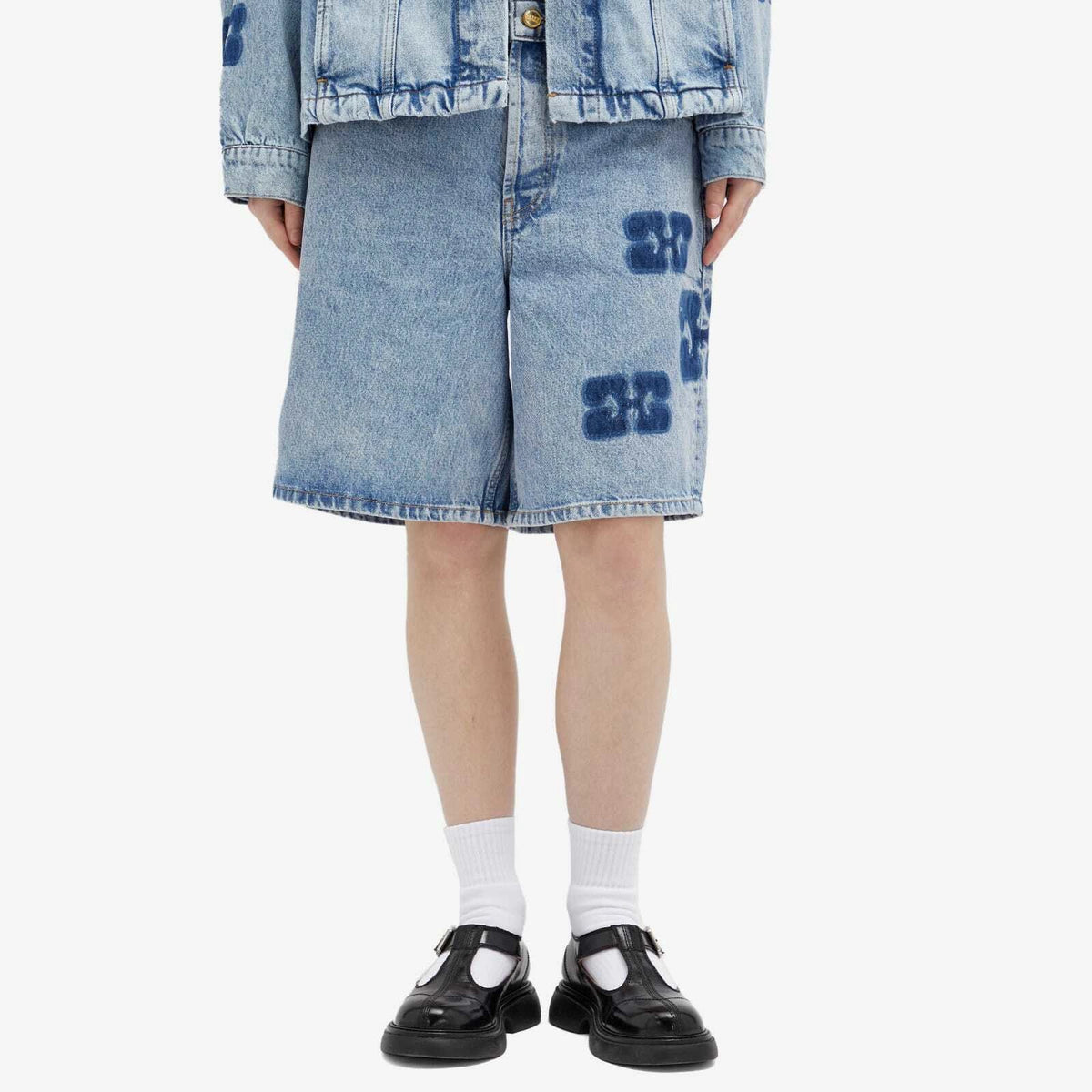 Patch Denim Shorts