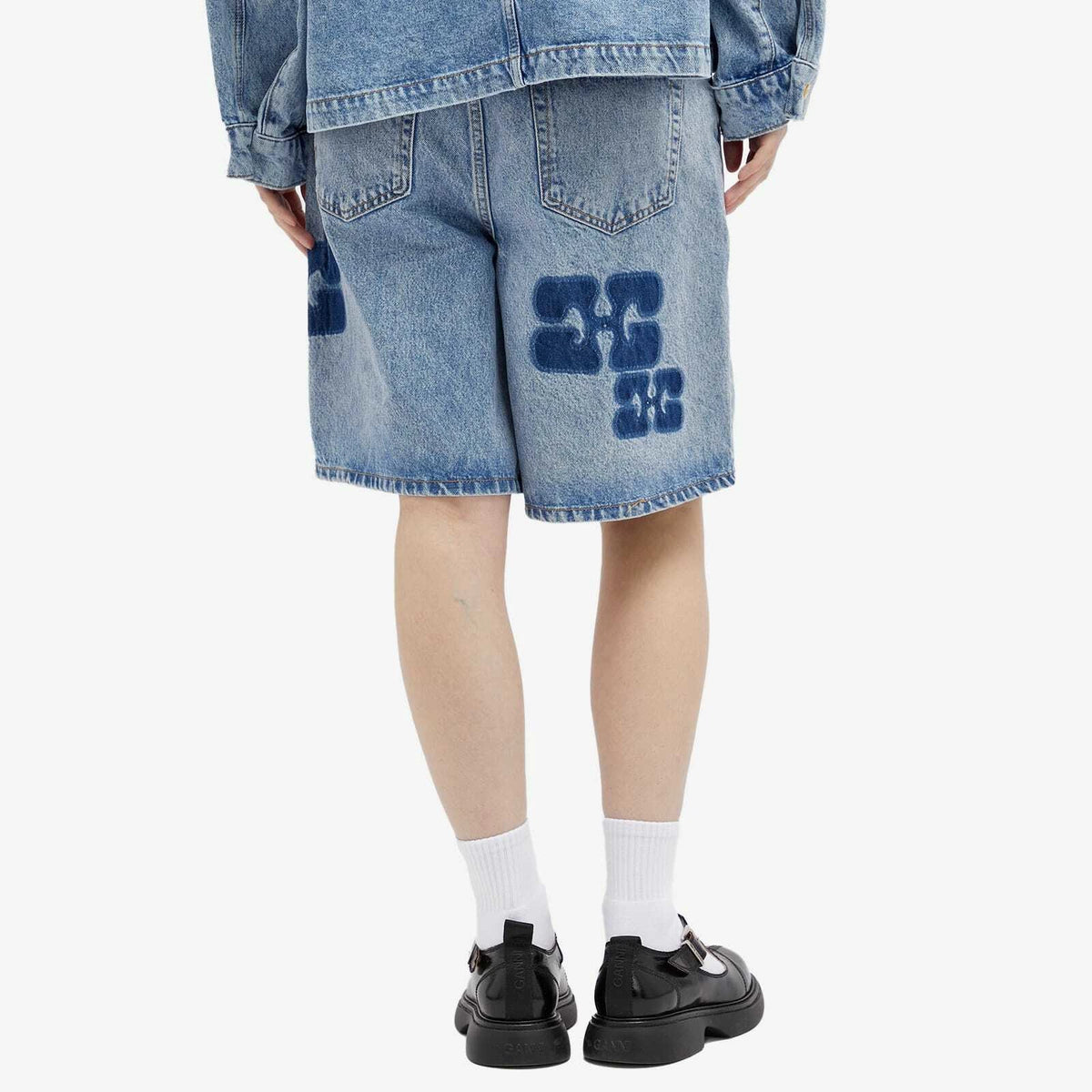 Patch Denim Shorts