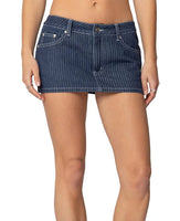 Pinstripe Denim Shorts