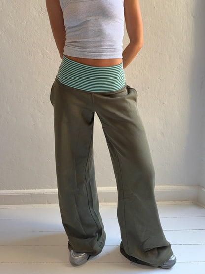 Forest Green Striped Pants
