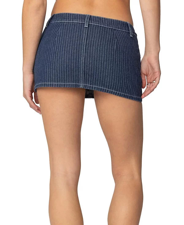 Pinstripe Denim Shorts