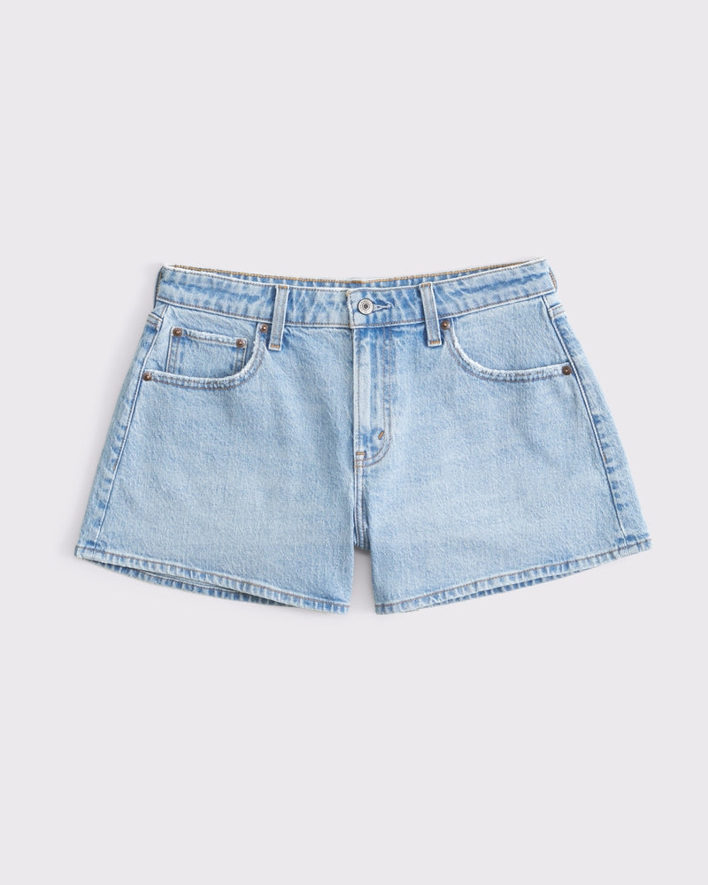 Mid Rise Denim Shorts