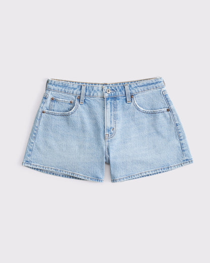 Mid Rise Denim Shorts